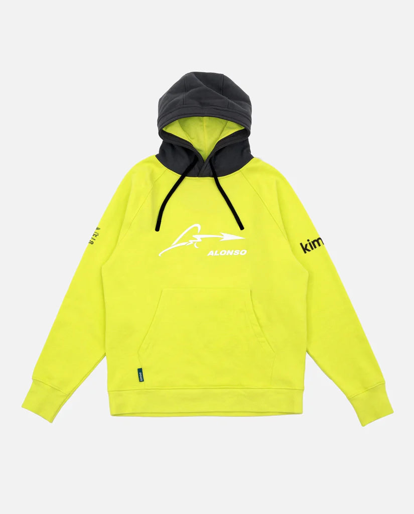 Aston Martin F1 Kimoa Fernando Alonso #14 Lime Hoodie